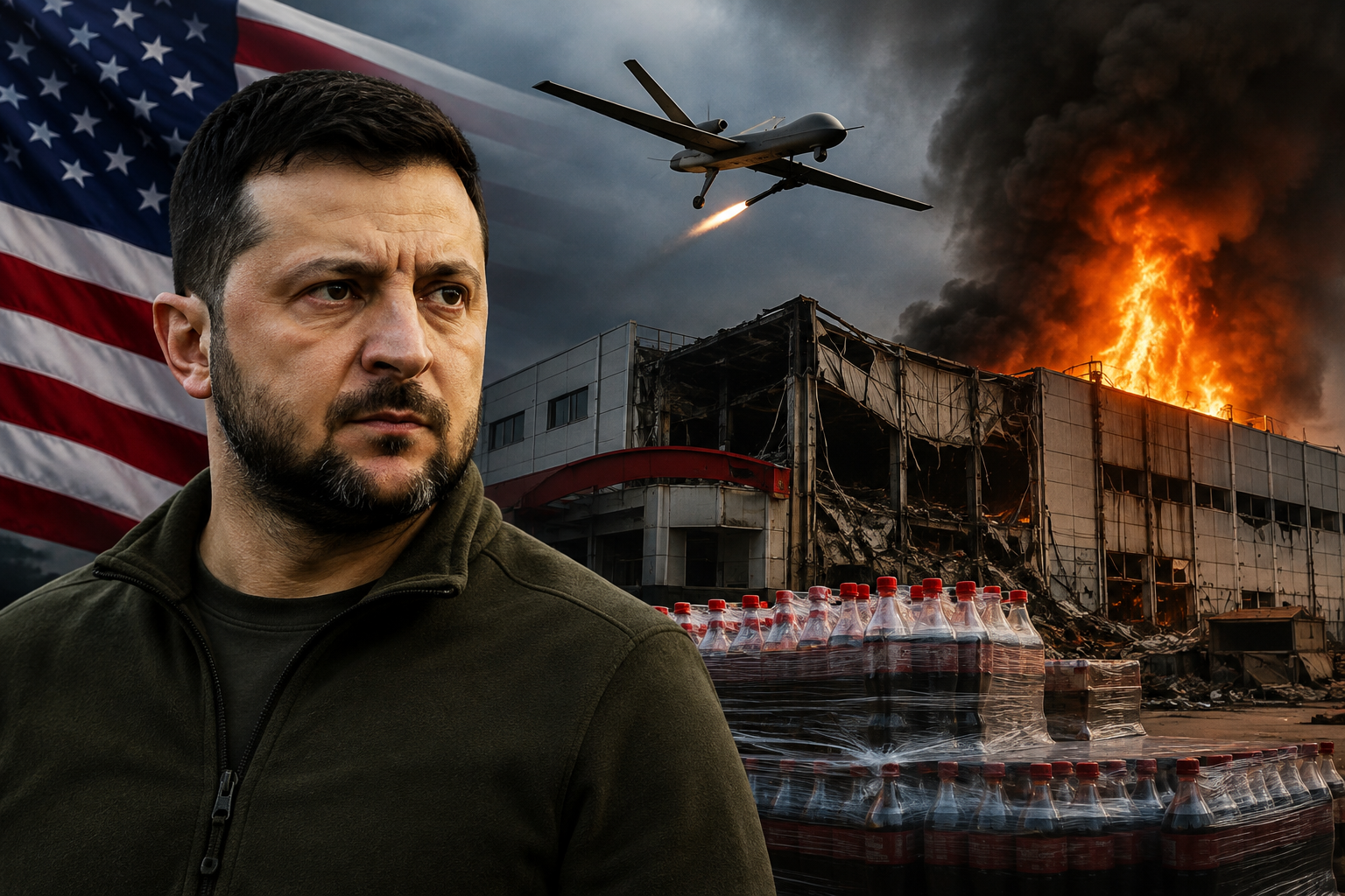 Zelensky Says Coca-Cola Plant Strike Was a Signal to America